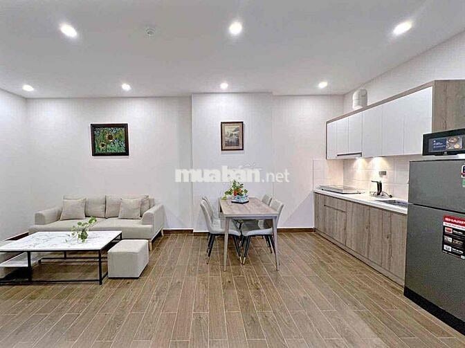 Cho thuê căn hộ dịch vụ 1 phòng ngủ full nội thất ban công máy giặt.
