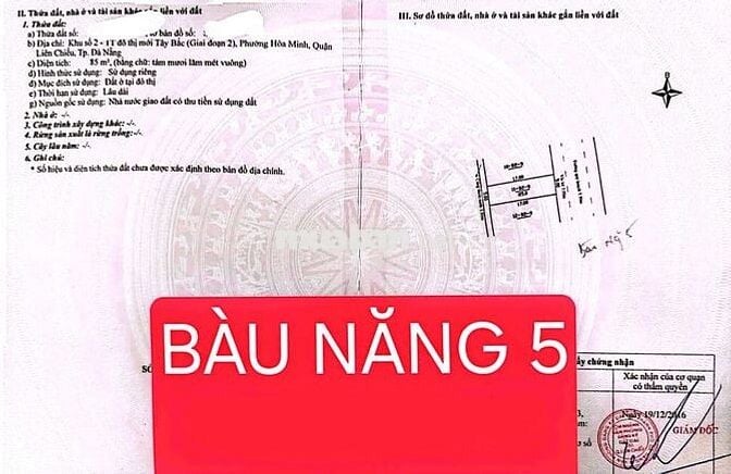 🔴💥BÁN ĐẤT BÀU NĂNG 5 – GẦN BIỂN – SÁT TRỤC LÝ THÁI TÔNG