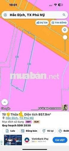BÁN ĐẤT THỔ CƯ TP PHÚ MỸ TỈNH BÀ RỊA VŨNG TÀU ( NAY LÀ TPHCM)