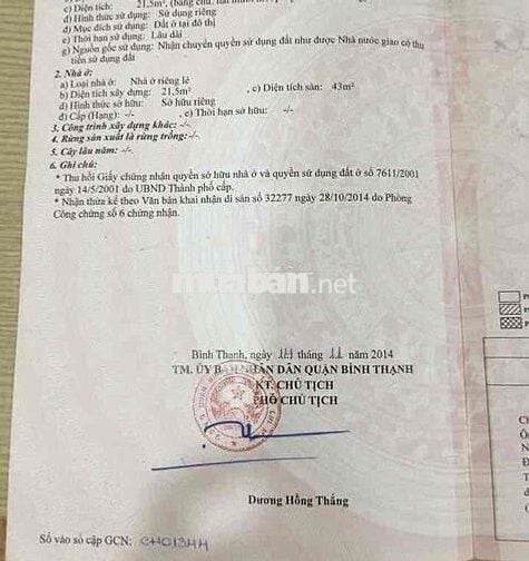 Bán nhà hẻm 1/ trung tâm bình thạnh ngay ngã tư hàng xanh
