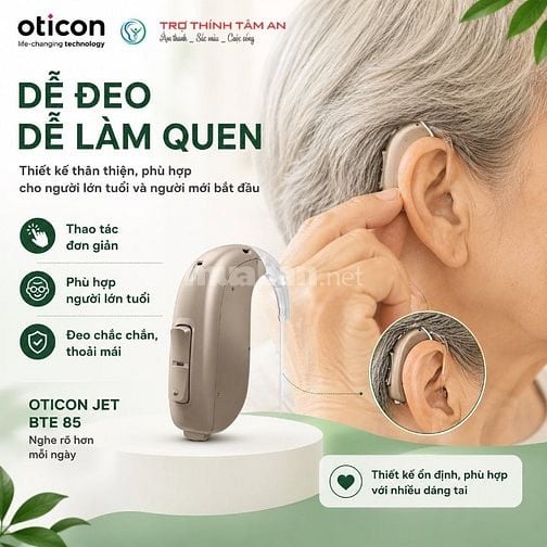 Máy trợ thính Oticon Jet BTE 85 – dễ dùng, nghe rõ hơn cho sinh hoạt h