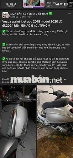 Piaggio Vespa Sprint iGet ABS 2019 Bạc Porsche