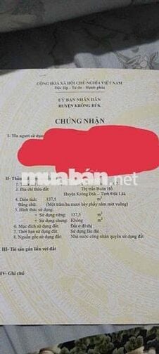 muốn bán đất đường Trần Quốc Thảo, phường Buôn Hồ, Đắk Lắk