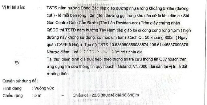 Chính chủ bán lô đất 115m2 đường số 19 KDC 5 Năm Hiệp, Quốc Lộ 50