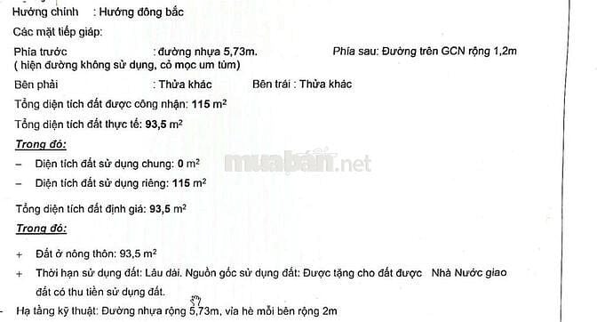 Chính chủ bán lô đất 115m2 đường số 19 KDC 5 Năm Hiệp, Quốc Lộ 50