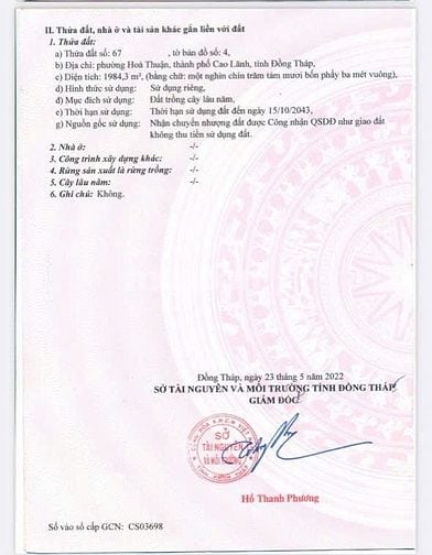 Chính chủ bán gấp lô đất đường Lò Rèn, Phường Hoà Thuận, Cao Lãnh