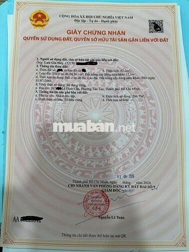 Bán nhà hẻm 267/ Lê Đình Cẩn, Tân Tạo, HCM 6,95 tỷ 63 m2 đất 4,5 tầng