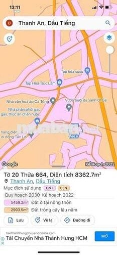 GIÁ 1.3 TỶ, ĐƯỜNG NHỰA 5M, 310 M2, THỔ CƯ,  KẾ DA 1.153 HA HỒ CẦN NÔM