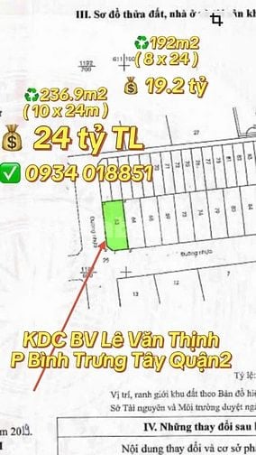 Bán nhanh đất nền Biệt Thự , đường 12m , Quận 2 cũ 