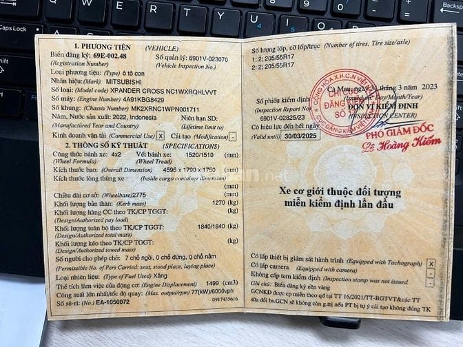 Cần bán xpander cross 2022 đăng ký t4 2023, nhập khẩu