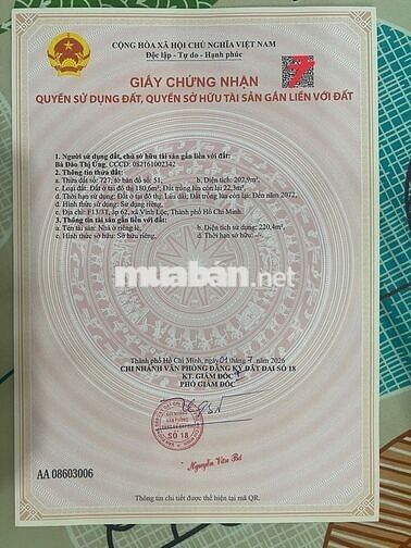 Cần bán nhà nát mặt tiền đường 12m Nguyễn Thị Tuôi Vĩnh Lộc A