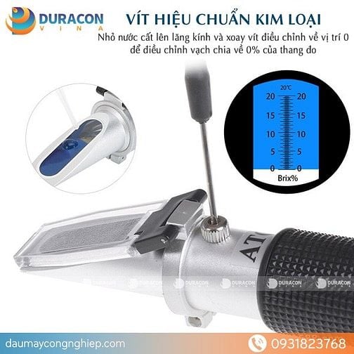 ✅ Khúc xạ kế đo nồng độ dầu cắt gọt chuyên dụng ATC 0-20% Brix, Ship C
