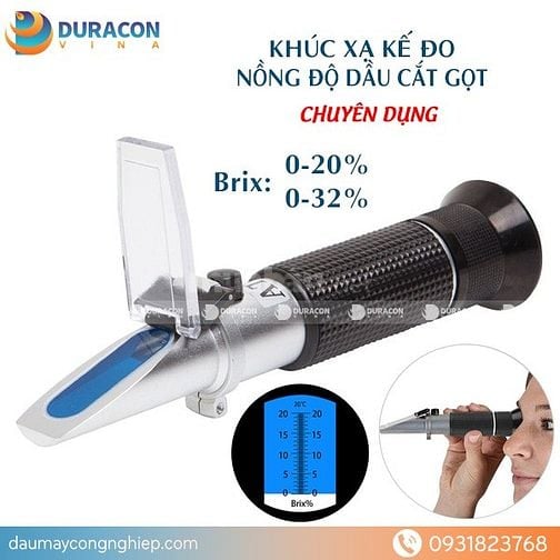 ✅ Khúc xạ kế đo nồng độ dầu cắt gọt chuyên dụng ATC 0-20% Brix, Ship C
