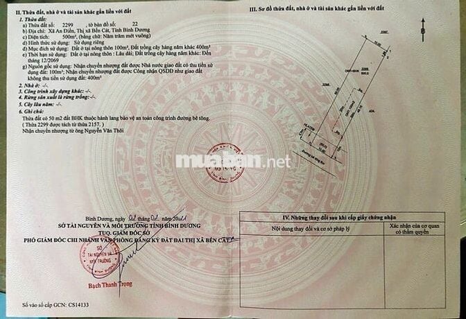 ĐẤT 500M² – NGANG 10M – AN ĐIỀN – BẾN CÁT – BÌNH DƯƠNG – GIÁ  2.49 TỶ