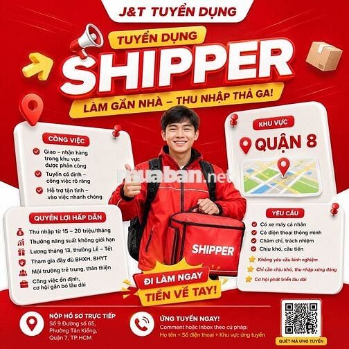 [J&T Q8] SHIPPER CHẠY ĐƠN THẢ GA, THU NHẬP BAO ĐÃ!