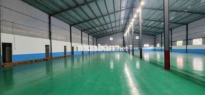 Xưởng Thuận An 1950m² bình điện 320kva đường cont nền epoxy sạch sẽ