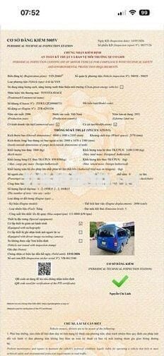 Toyota Hiace Tải Van đời 2006 6 chỗ/850kg