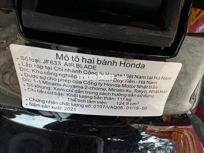 Honda Air Blade 125cc 2021 Đen 3000 km