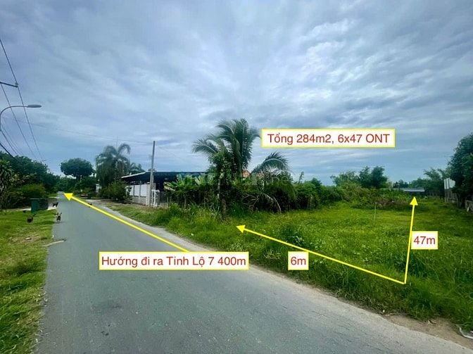Bán đất đường Trương Thị Kiện xã Thái Mỹ 6x47 ONT. Giá 2 tỷ có bớt.