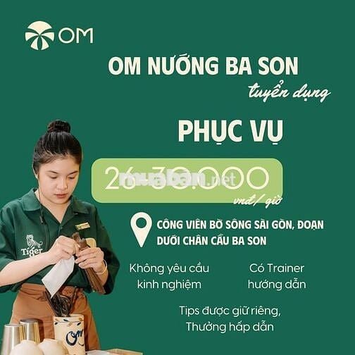 [KO CẦN KN, BAO CƠM] NHÂN VIÊN PHỤC VỤ TP.HCM