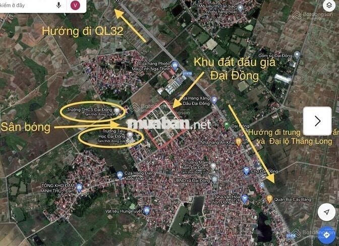 Bán đất Lỗ Đòng - Bồ Cóc, Đại Đồng, Thạch Thất