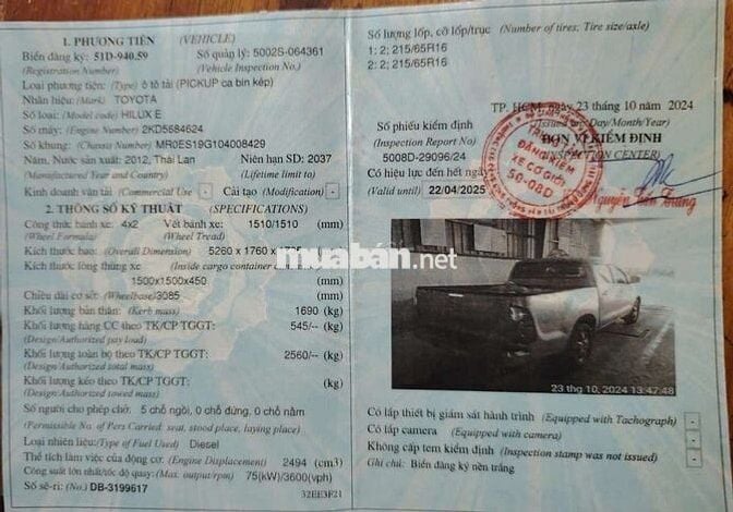 Toyota Hilux E 2012 Bạc 117.000 km