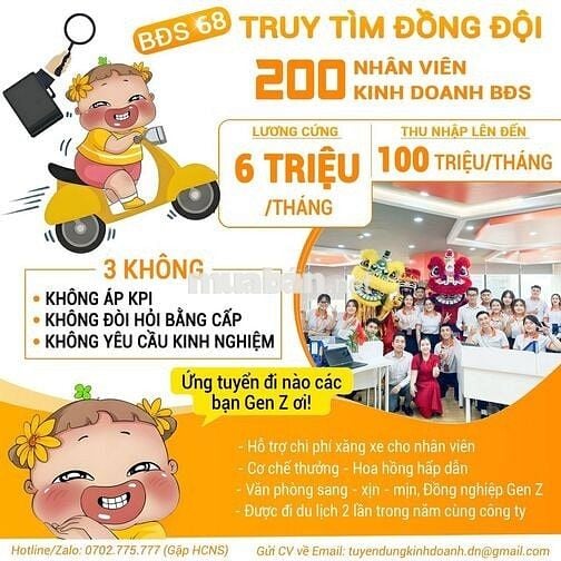 📍 Vị trí: Chuyên viên kinh doanh BĐS
