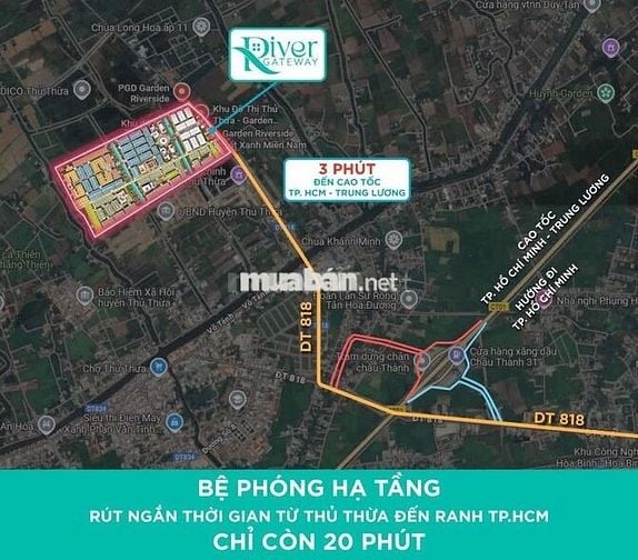 1,4 tỷ sở hữu lô đất 100m2 ngay khu hành chính Thủ Thừa LA, SỔ SẴN