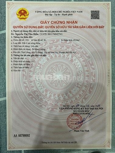 Chính chủ kẹt tiền cần bán nhanh lô đất 3 MT, DT 69m2 ngay đại học FPT