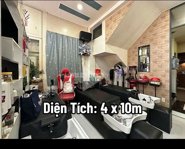 Sang tiệm tóc mặt tiền đường Nơ Trang Longj, P.13, Bình Thạnh, 4x10m