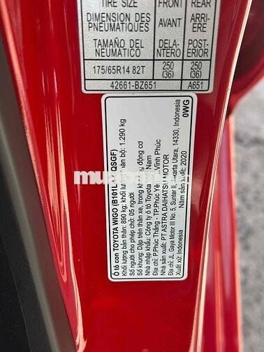 Toyota Wigo 1.2AT 2020 Đỏ Tự động 48000 km