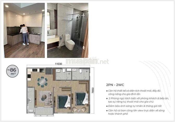 Bán căn 2PN 86m2 Mizuki Park, sổ hồng riêng, căn góc thoáng mát