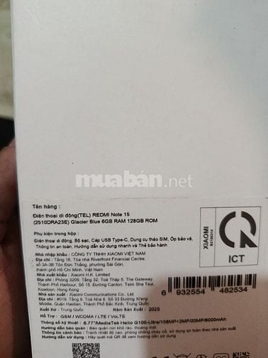 Xiaomi redmi 15 note xanh dương. Mới mua 1 tháng ở FPT 