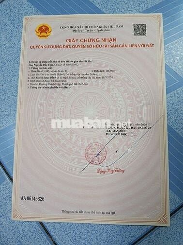 Chuyển nhượng đất nền tặng nhà cấp 4