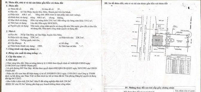 Bán gấp nhà đất SHR 408.5m2 - MT Đỗ Văn Dậy Hóc Môn - Chỉ 15 tỷ