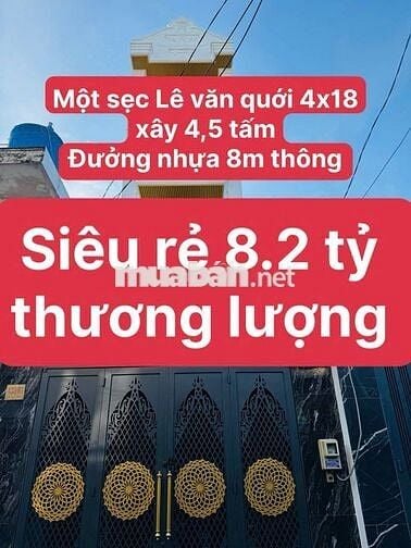 BÁN GẤP NHÀ ĐẸP 439/61 LÊ VĂN QUỚI, BÌNH TÂN