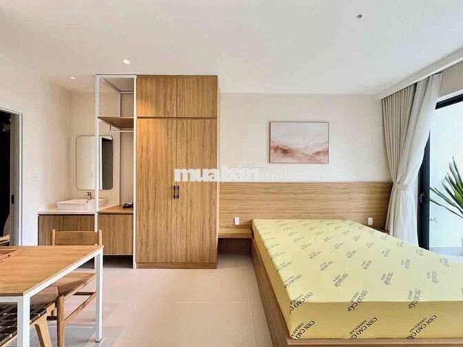 CĂN HỘ 1 PHÒNG NGỦ TÁCH BẾP 45M2 FULL NỘI THẤT + BAN CÔNG BV 115