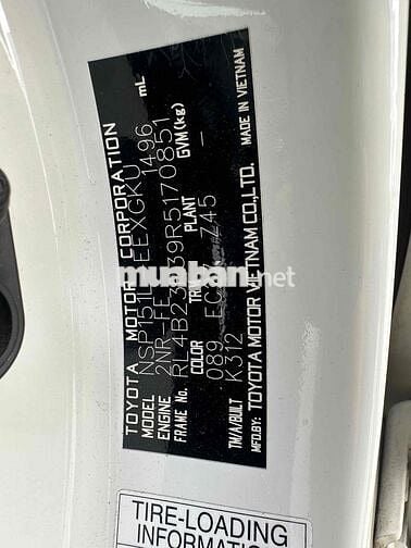 Toyota Vios G 2024 Số tự động Trắng 67,000 km