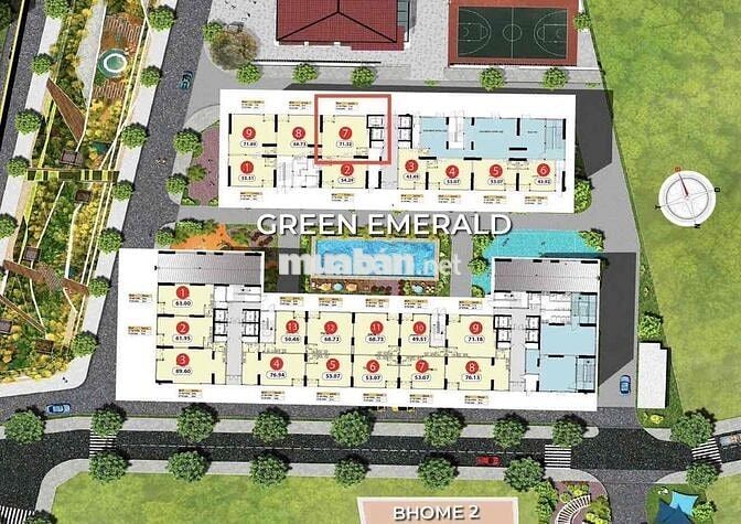 Bcons City- 2 căn shophouse giỏ hàng CĐT tháp Green Emerald & Green Sa