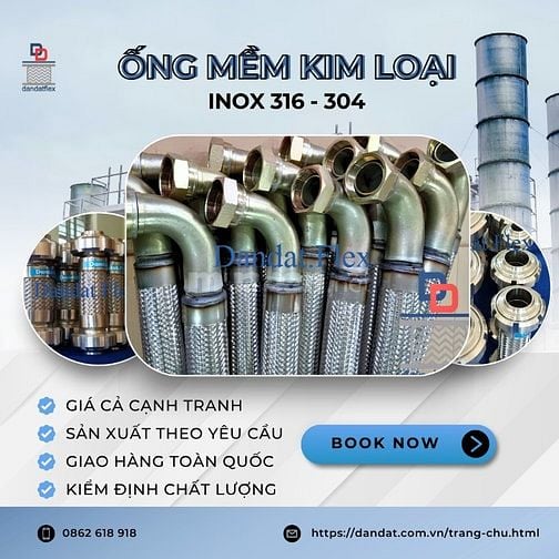 Ống Mềm Chịu Nhiệt, Ống Mềm Kim Loại Inox 314 - Inox 304, Dây mềm inox