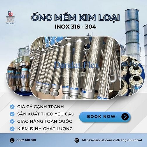 Ống Mềm Chịu Nhiệt, Ống Mềm Kim Loại Inox 314 - Inox 304, Dây mềm inox