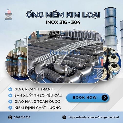 Ống Mềm Chịu Nhiệt, Ống Mềm Kim Loại Inox 314 - Inox 304, Dây mềm inox