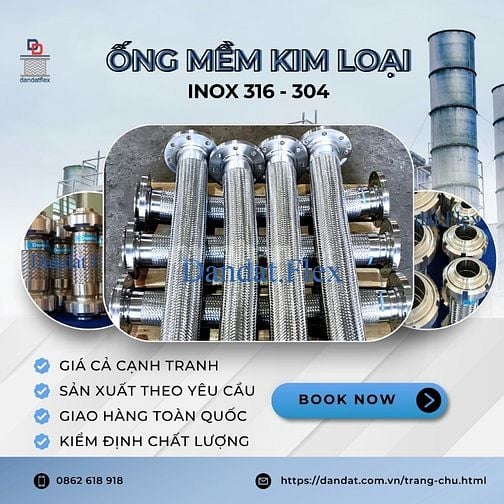 Ống Mềm Chịu Nhiệt, Ống Mềm Kim Loại Inox 314 - Inox 304, Dây mềm inox
