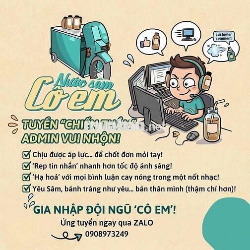 TUYỂN DỤNG 03 ADMIN CHỐT ĐƠN ẦM ẦM