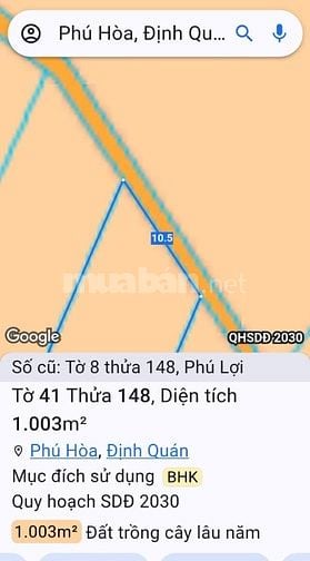 Bán 2.028 Đất vườn.Định Quán.Đồng Nai
