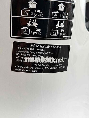 Honda SH 160 CBS 2026 Odo 176 km