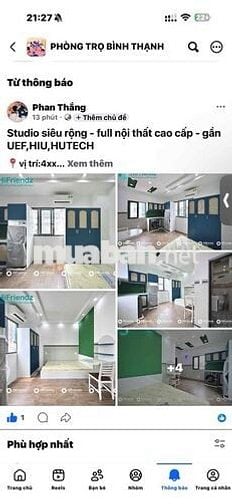 Studio full nội thất mới 100%,bancol rộng rãi thoáng mát vibe siêu đep