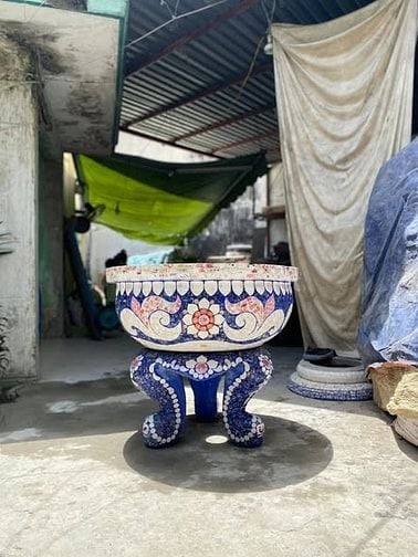 Cơ sở chậu hoa Thế Sơn - chậu hoa dán sành sứ - chậu khảm sành - cẩn 