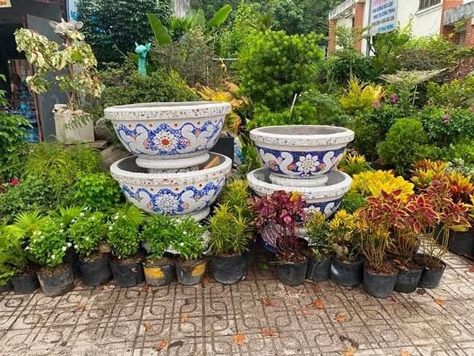 Cơ sở chậu hoa Thế Sơn - chậu hoa dán sành sứ - chậu khảm sành - cẩn 