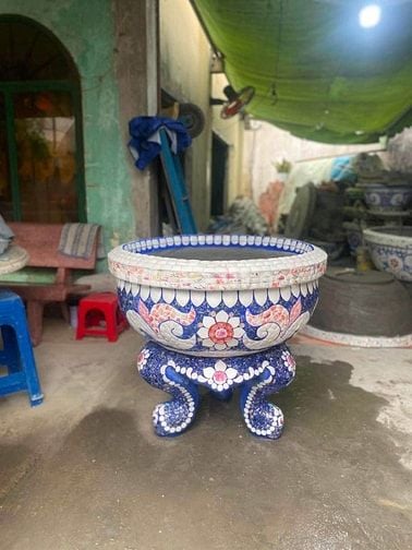 Cơ sở chậu hoa Thế Sơn - chậu hoa dán sành sứ - chậu khảm sành - cẩn 